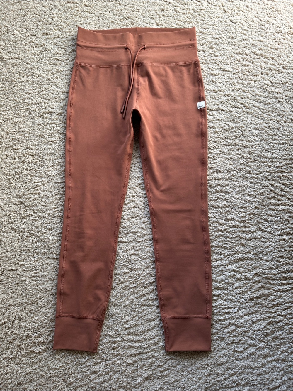 Vuori Rust/Terracotta High-Waist Leggings with Drawstring
